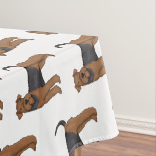 Airedale terrier dog cartoon illustration tablecloth