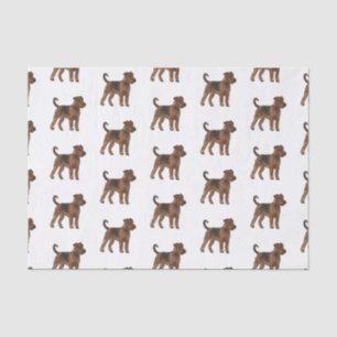 Airedale terrier dog cartoon illustration tissue paper