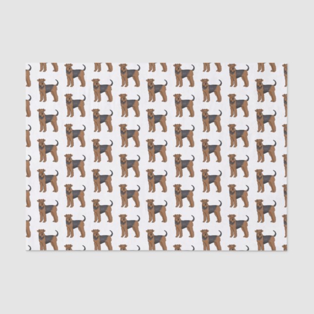 Airedale terrier dog cartoon illustration  tissue paper (Front)