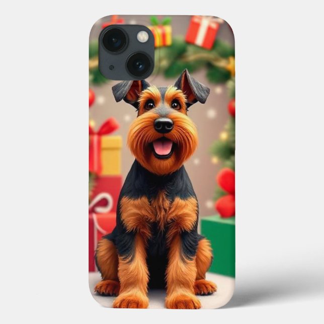 Airedale Terrier dog Cheerful Vibrant Puppy Case-Mate iPhone Case (Back)