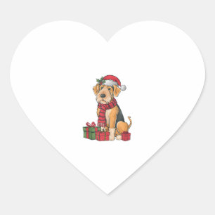 Airedale Terrier Dog Christmas Parties Holiday San Heart Sticker