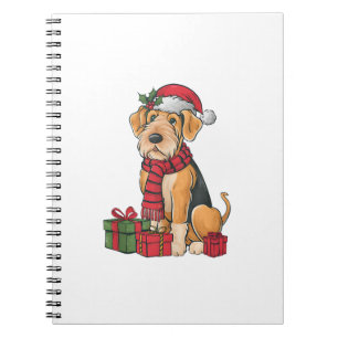 Airedale Terrier Dog Christmas Parties Holiday San Notebook