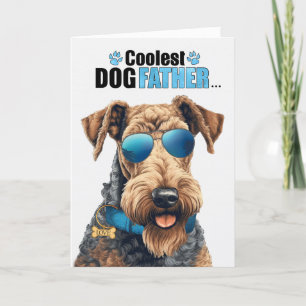 Airedale Terrier Dog Coolest Dad Father's Day Holiday Card