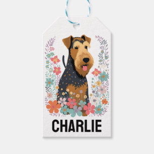 Airedale Terrier Dog Custom Name Cute Personalised Gift Tags