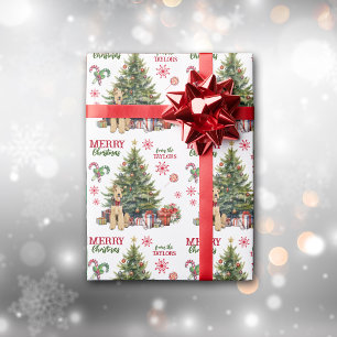 Airedale Terrier Dog Holiday Tree Wrapping Paper