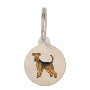 Airedale Terrier Dog Illustration Bingley Terrier Pet Tag