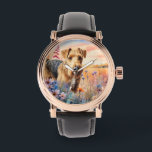 Airedale Terrier Dog in a Wildflower Meadow Watch<br><div class="desc">A wonderful gift for dog moms and dog dads of the Airedale Terrier dog breed,  perfect for birthdays,  Mother's Day or Father's Day.</div>