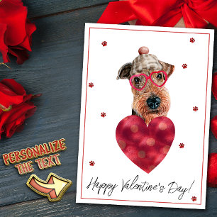 Airedale Terrier Dog Lover Valentine Gift Holiday Card