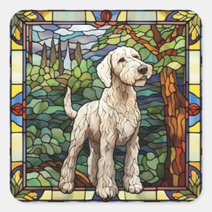 Airedale Terrier Dog Note Card Square Sticker