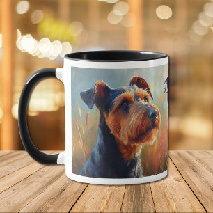 Airedale Terrier Dog Portrait in Field Mug
