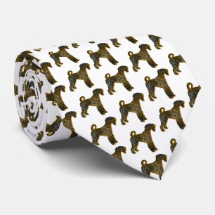 Airedale Terrier Dog Silhouette Halloween White Tie