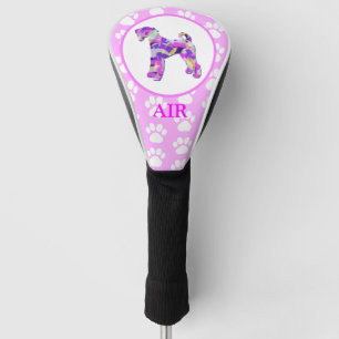 Airedale Terrier Dog Silhouette Paw Pink PY&B Golf Head Cover