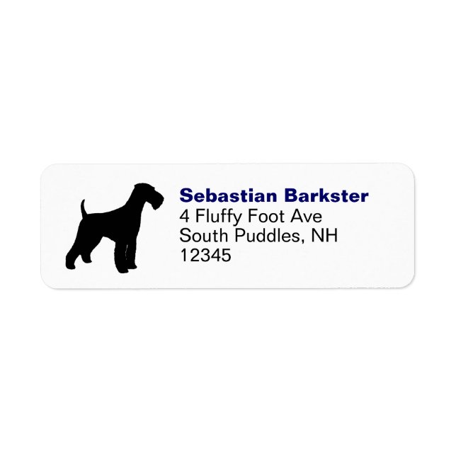 Airedale Terrier Dog Silhouette Return Address Label (Front)