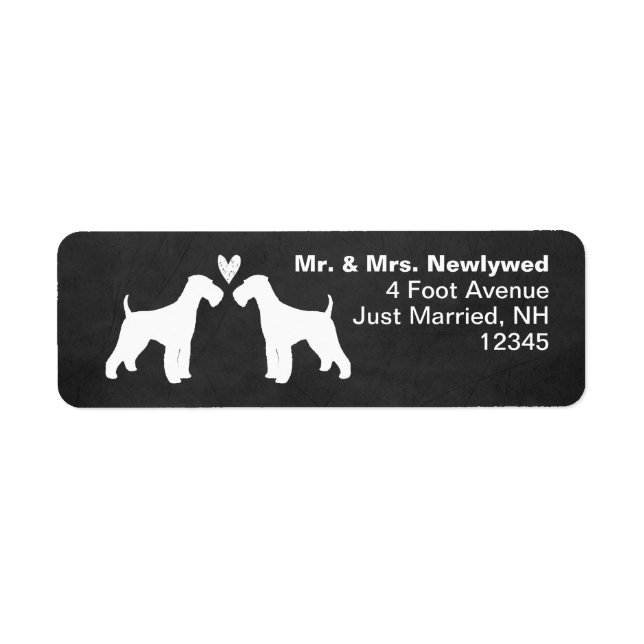 Airedale Terrier Dog Silhouettes Return Address Label (Front)