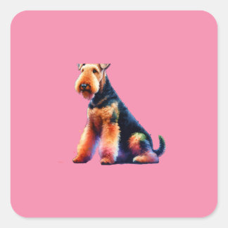 Airedale terrier Dog Square Sticker