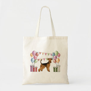 Airedale Terrier Dog With Pastel Colours Birthday Tote Bag