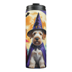 Airedale Terrier Dogs Pumpkin Halloween Funny Thermal Tumbler