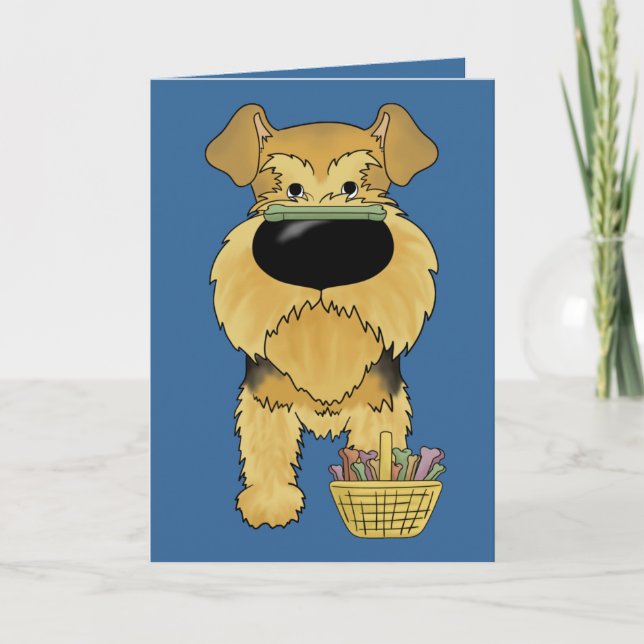 Airedale Terrier - Easter Bone Hunt, Anyone? Holiday Card (Front)