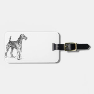 Airedale Terrier Elegant Dog Drawing Luggage Tag