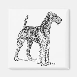 Airedale Terrier Elegant Dog Drawing Magnet