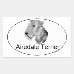 Airedale Terrier Euro-Type Rectangular Sticker