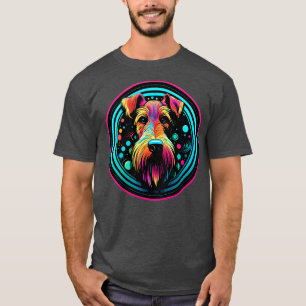Airedale Terrier Face Cosmic Puppy Dog Art Funny C T-Shirt