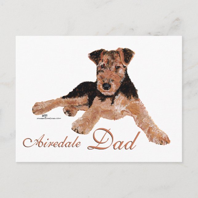 Airedale Terrier Fathers Day Postcard (Front)