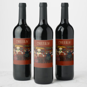  AIREDALE TERRIER  & FRIENDS       WINE LABEL