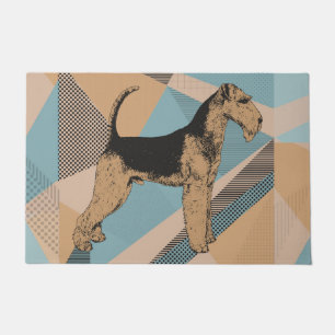 Airedale Terrier Geometric Abstract Doormat