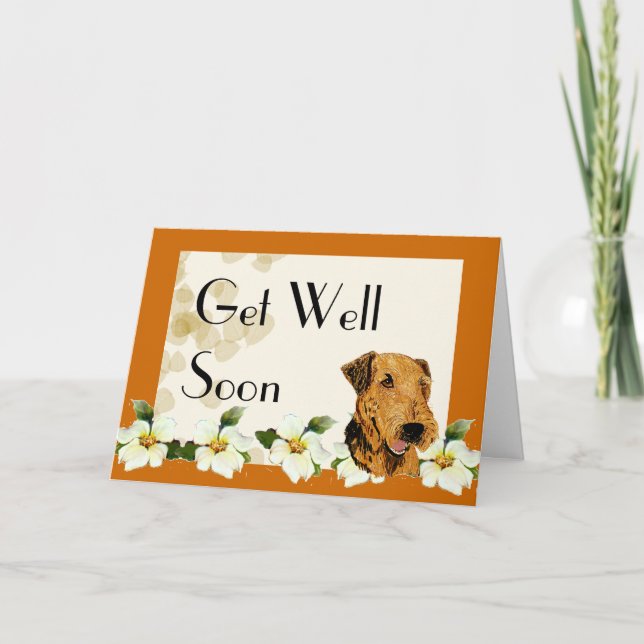 Airedale Terrier Get Well Card (Front)