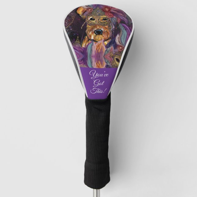AIREDALE TERRIER   GOLF HEAD COVER (Front)