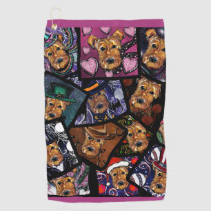 AIREDALE   TERRIER      GOLF TOWEL
