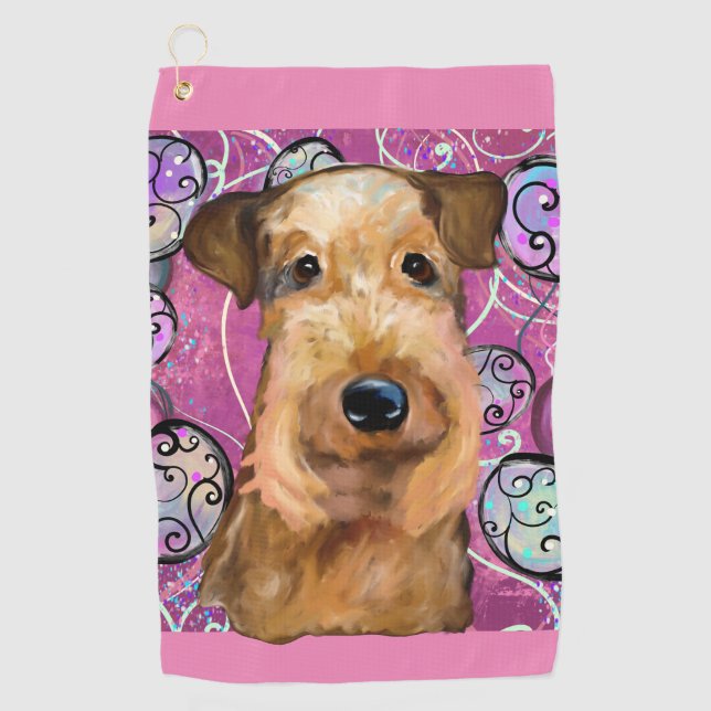  AIREDALE  TERRIER     GOLF TOWEL (Front)