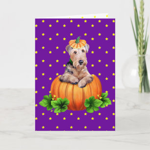 Airedale Terrier Halloween Dale-O-Lantern Card