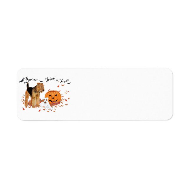 Airedale Terrier Halloween Return Address Label (Front)