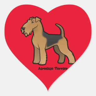 airedale terrier heart sticker