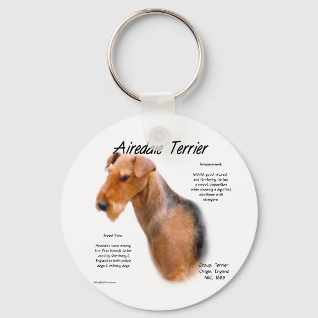 Airedale Terrier History  Key Ring (Front)