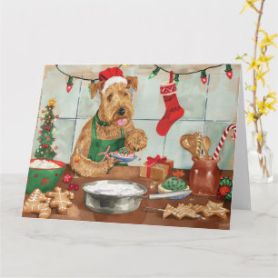 Airedale Terrier Holiday Baking: Festive Christmas Card