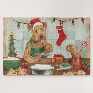Airedale Terrier Holiday Baking: Festive Christmas Jigsaw Puzzle