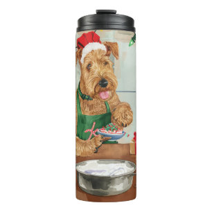 Airedale Terrier Holiday Baking: Festive Christmas Thermal Tumbler
