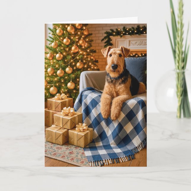 Airedale Terrier Holiday Card (Front)