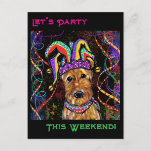 AIREDALE TERRIER   HOLIDAY POSTCARD