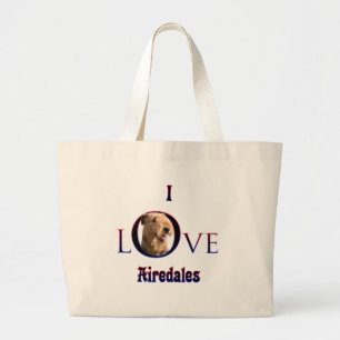 Airedale Terrier I Love Large Tote Bag