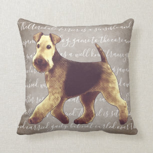 Airedale Terrier Illustration Pillow