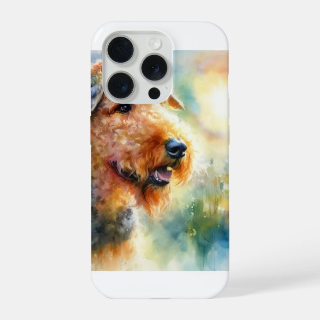 Airedale terrier in the summer light 110924AREF117 iPhone Case (Back)