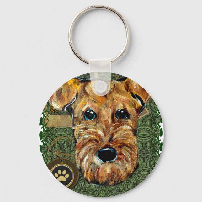 AIREDALE TERRIER KEY RING (Front)