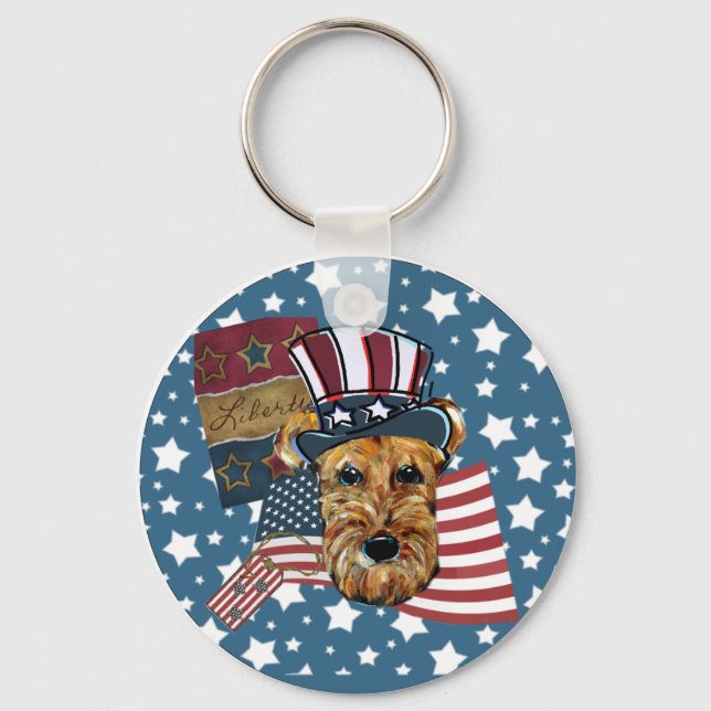 AIREDALE TERRIER KEY RING (Front)