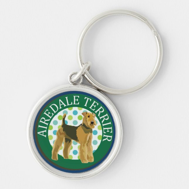 Airedale terrier key ring (Front)