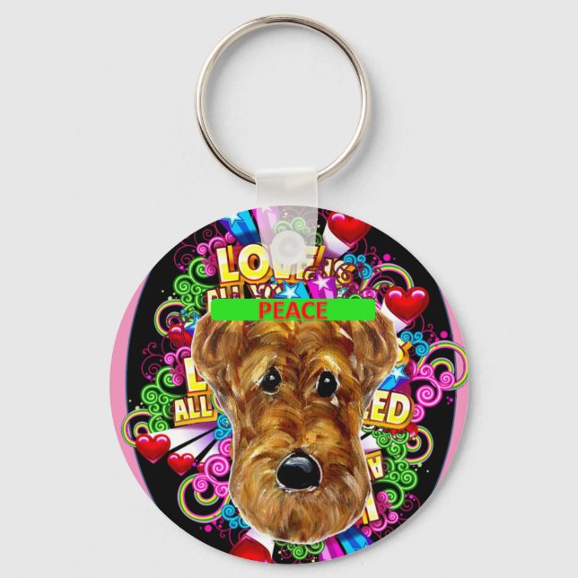 AIREDALE TERRIER KEY RING (Front)