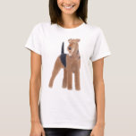 Airedale Terrier Ladies Babydoll Shirt<br><div class="desc">Original fine art design of an Airedale terrier dog on quality cards,  clothing & other great gifts by designer Carolyn McFann of TwoPurring Cats Studio.</div>